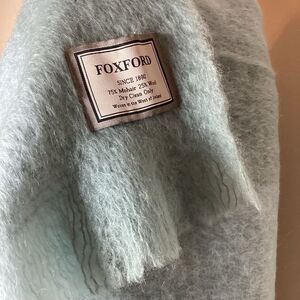 Foxford Light Blue Mohair Wool Throw Blanket
